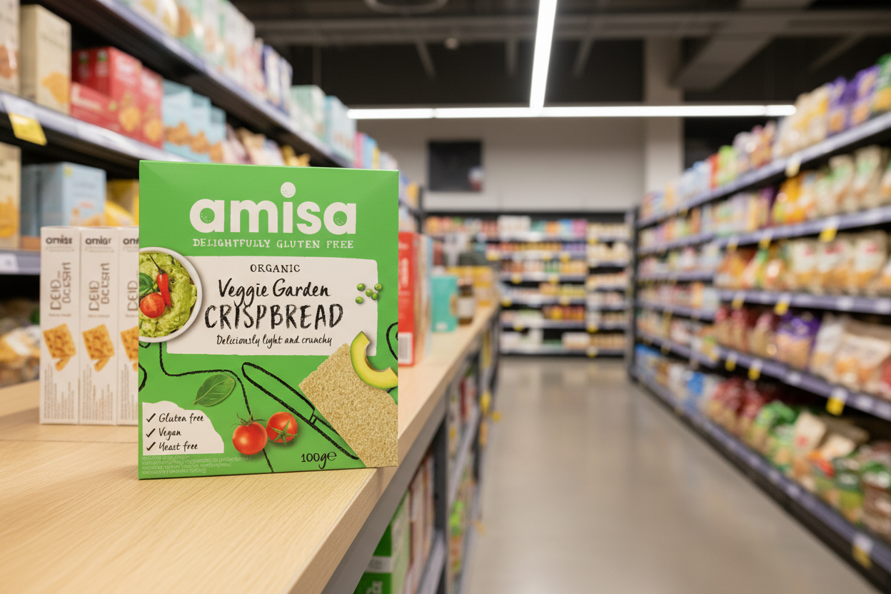 Amisa Organic Veggie Garden Crispbread - GF - 100g