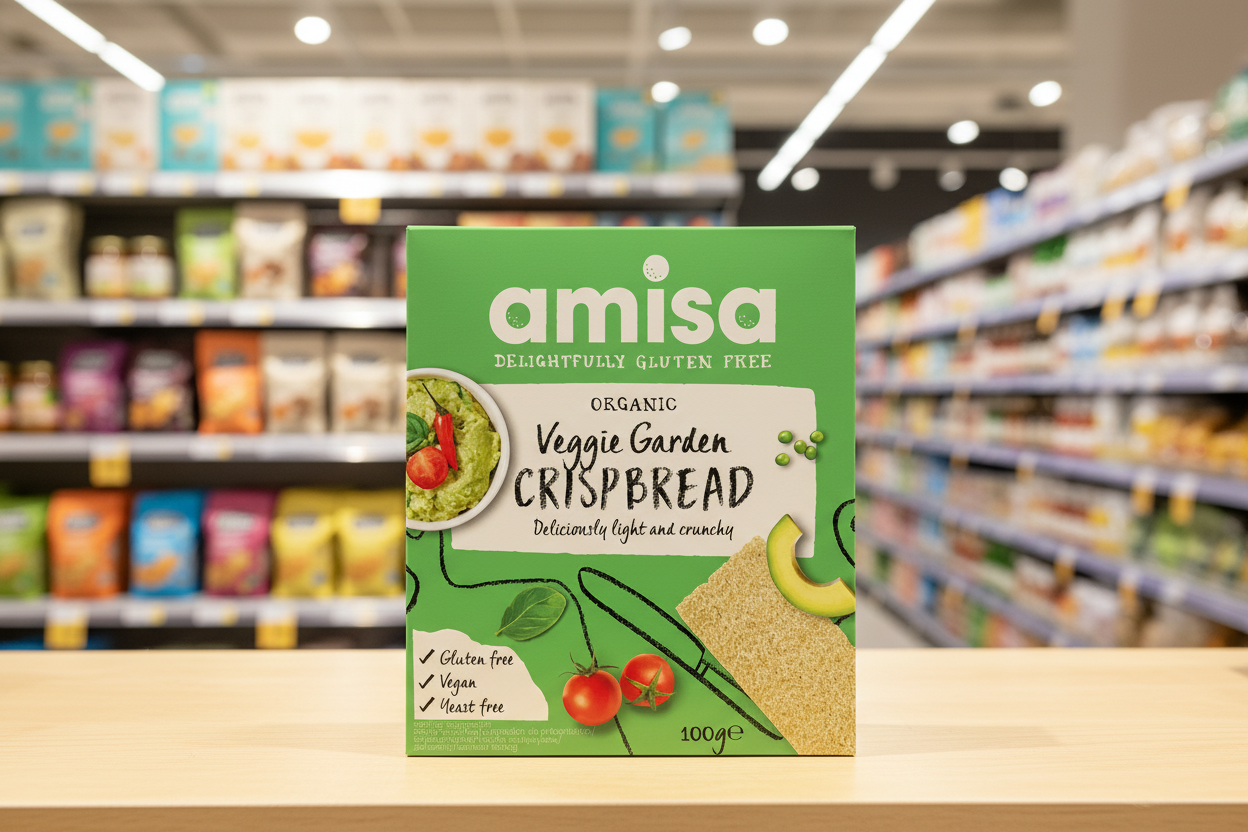 Amisa Organic Veggie Garden Crispbread - GF - 100g