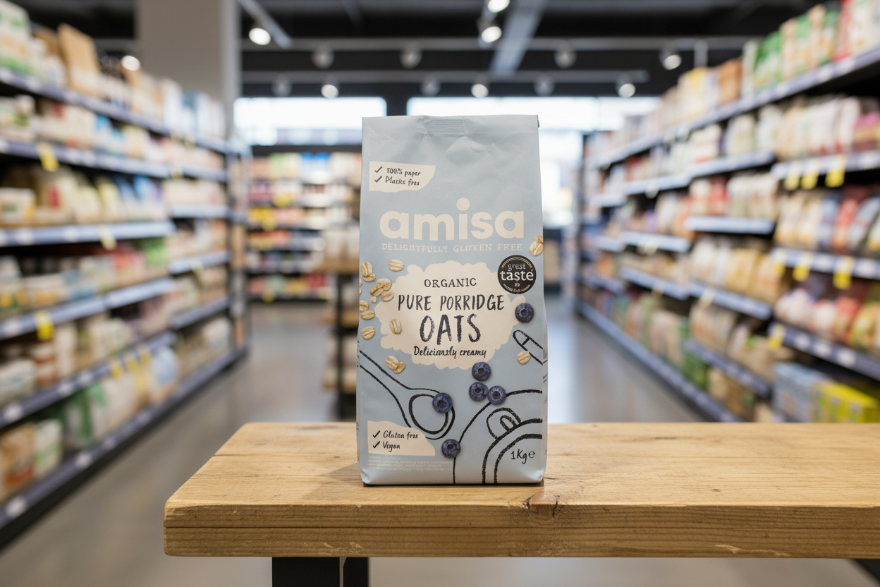 Amisa Organic Pure Porridge Oats GF - 1000g