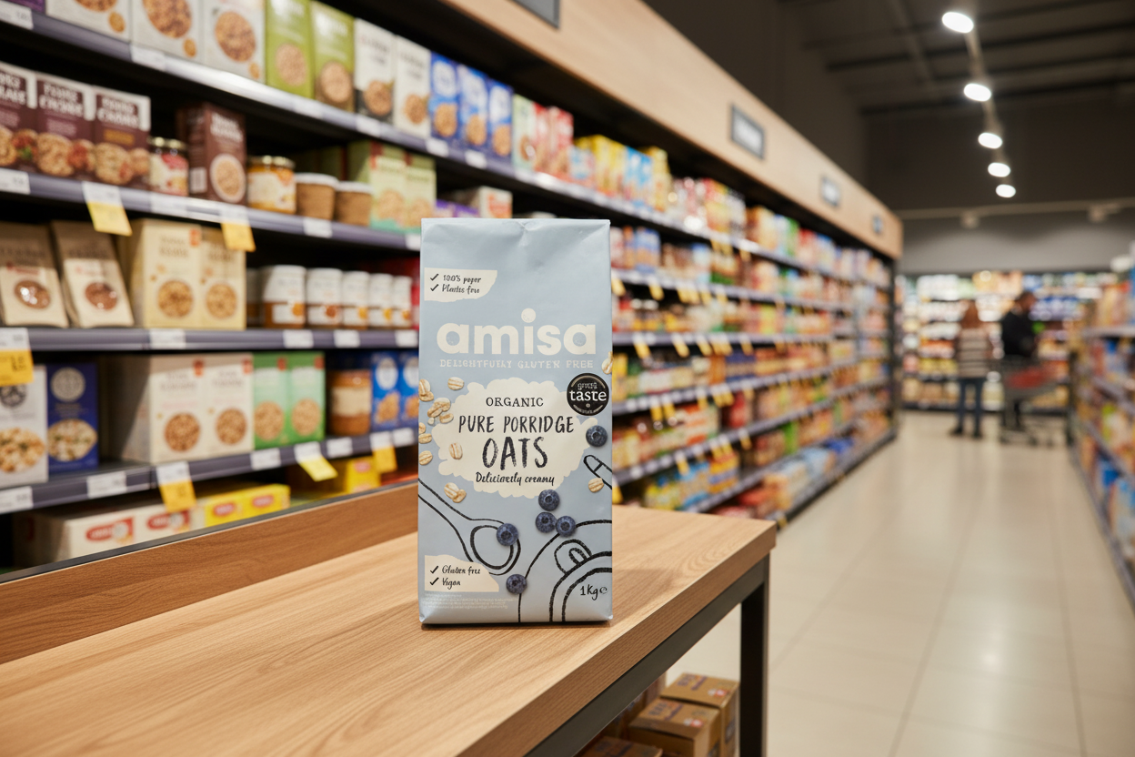 Amisa Organic Pure Porridge Oats GF - 1000g