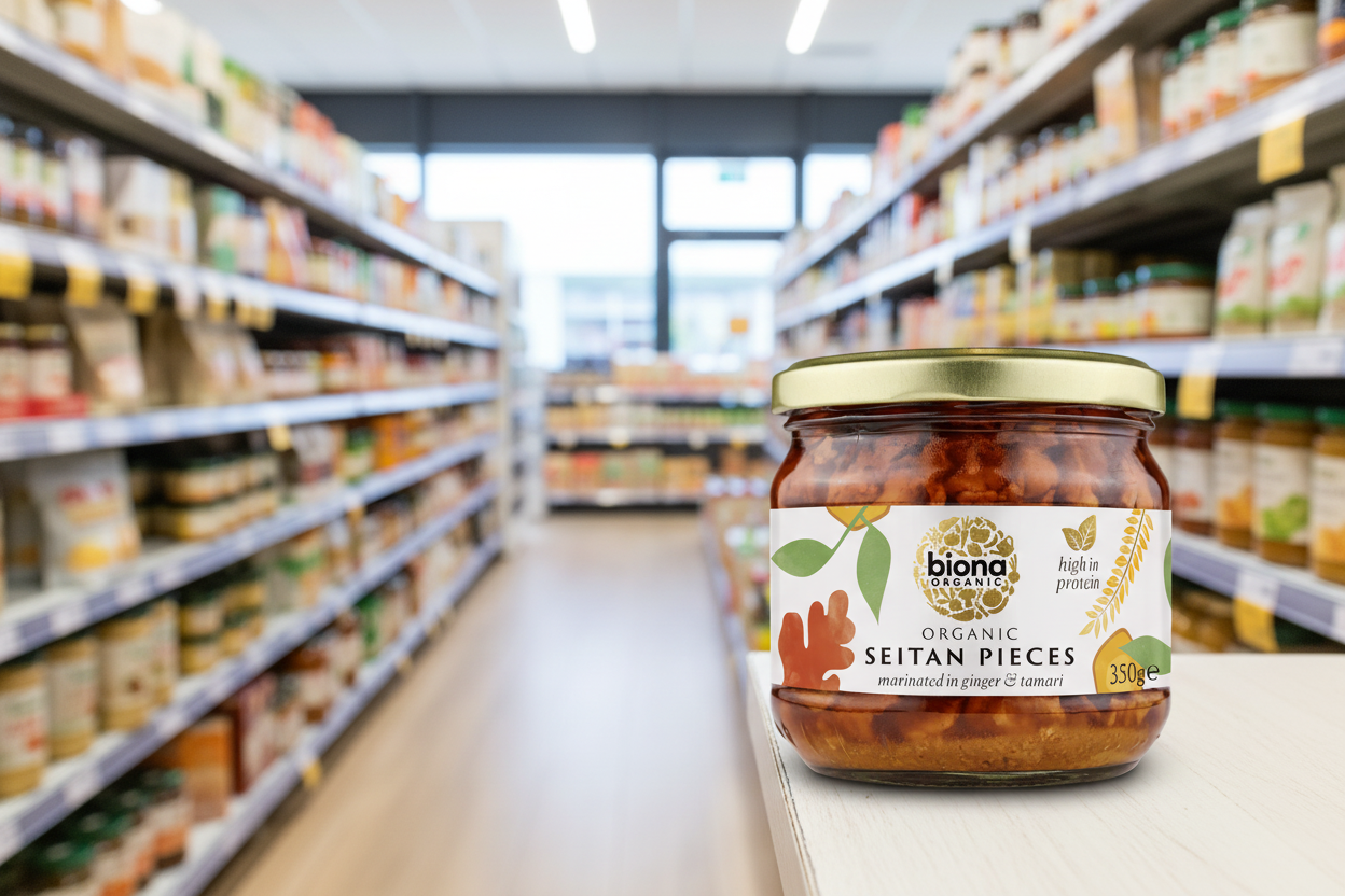 Biona Organic Seitan with Soya sauce & Ginger - 350g
