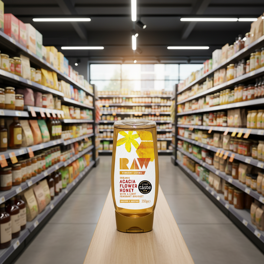Raw Vibrant Living Org Acacia Flower Honey Squeezy - 350g