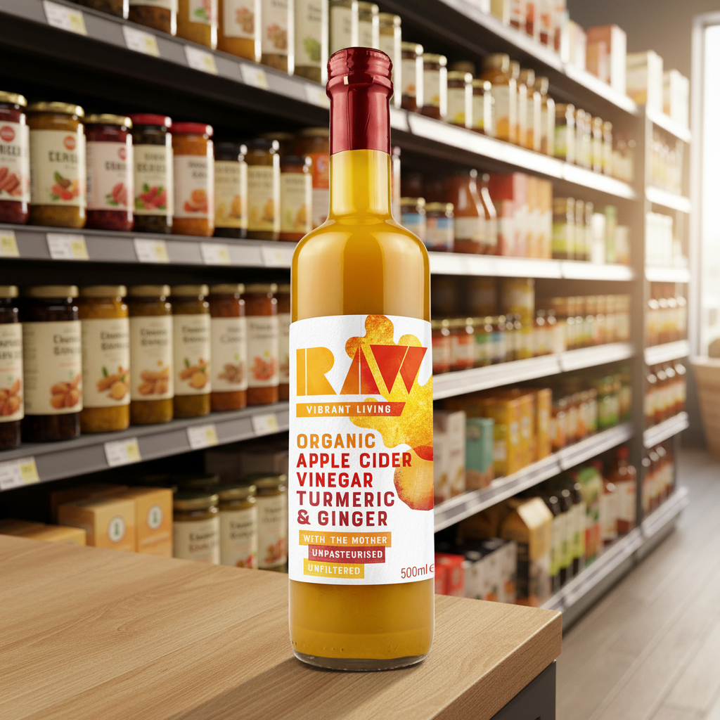 Raw Vibrant Living Org ACV Turmeric Ginger - 500ml