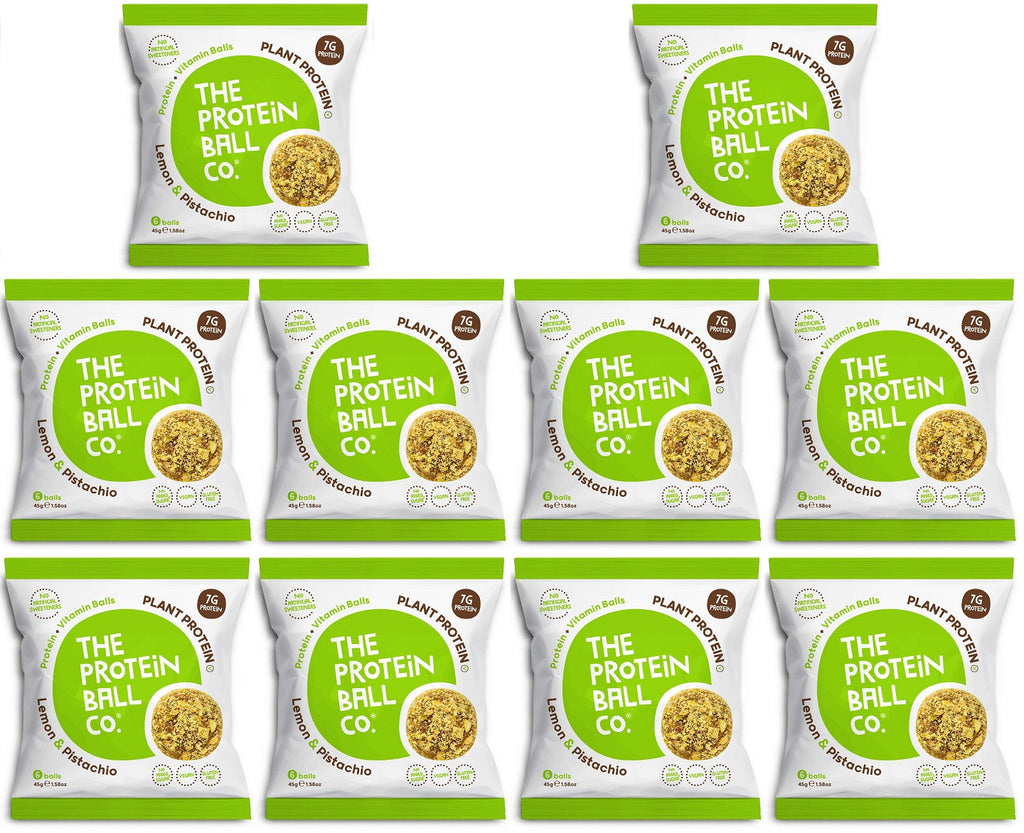 10 x The Protein Ball co Lemon Pistachio Pro + Vit Balls - 45g
