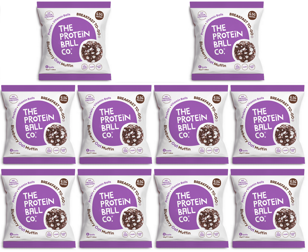 10 x The Protein Ball co Blueberry Oat Muffin Vit Balls - 45g