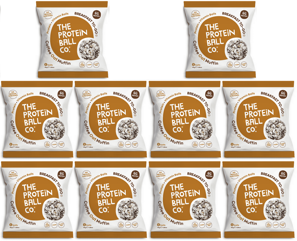 10 x The Protein Ball co Coffee Oat Muffin Vit Balls - 45g