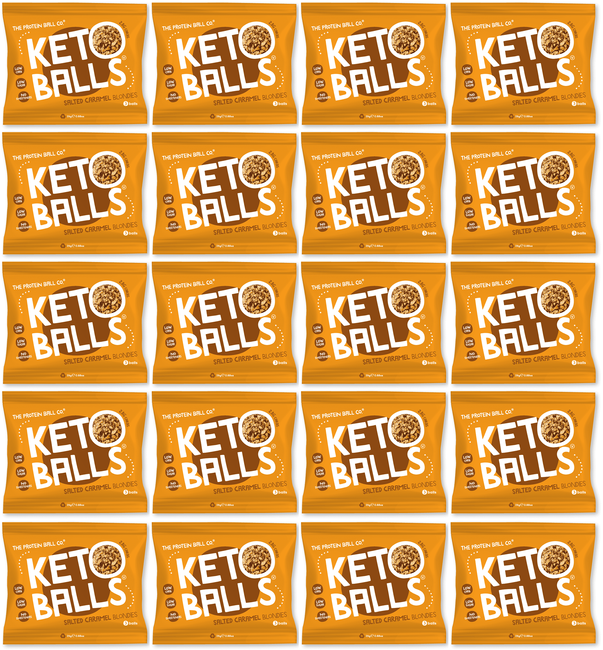 20 x The Protein Ball co Salt/Caramel Blondies Keto Ball - 25g