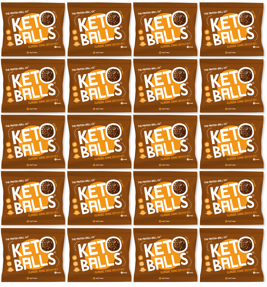 20 x The Protein Ball co Classic Choc Brownies Keto Ball - 25g