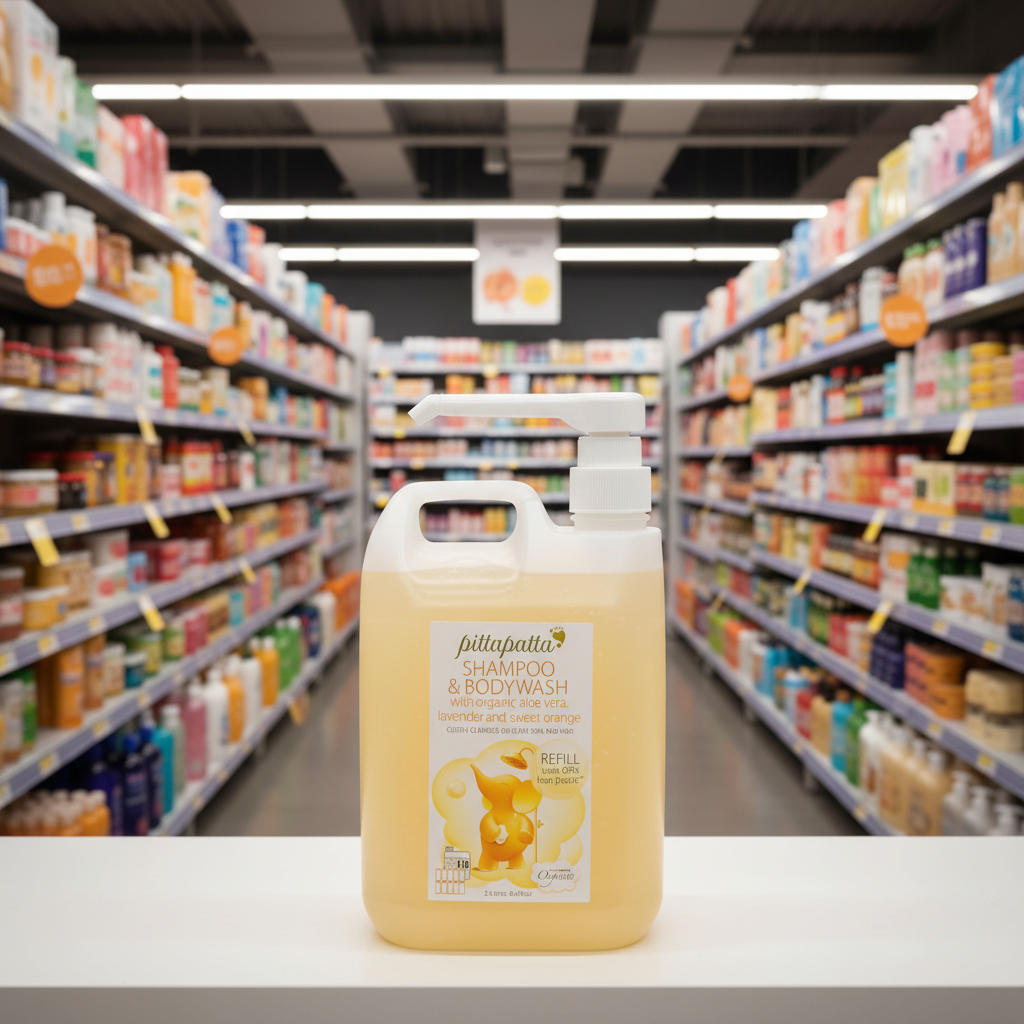 Pitta Patta Organic Shampoo & Bodywash refill - 2.5ltr