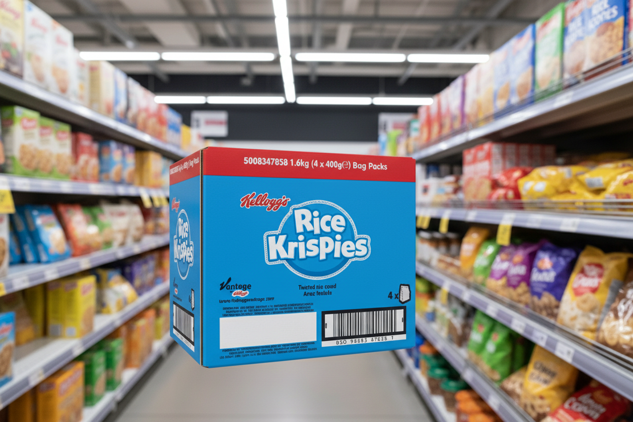 4 x Kellogg's Rice Krispies Bag Pack X 400G (1.6Kg)