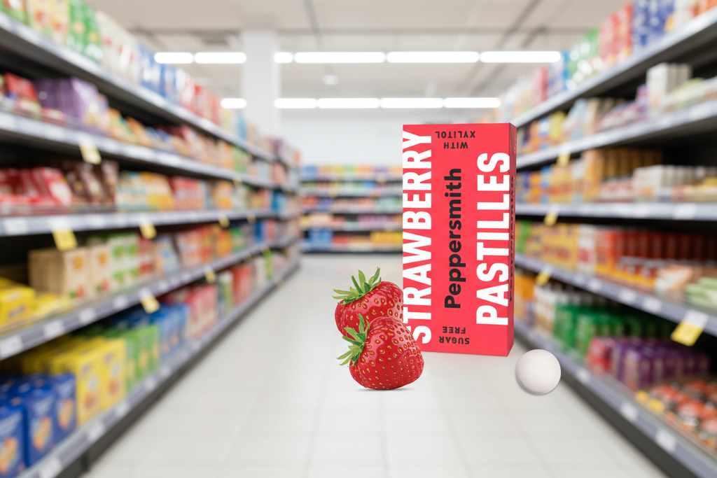 12 x Peppersmith Strawberry Pastilles - 15g
