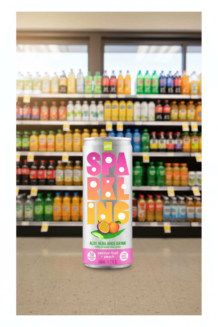 ALO Sparkling with Passion fruit & Peach juice - 330ml