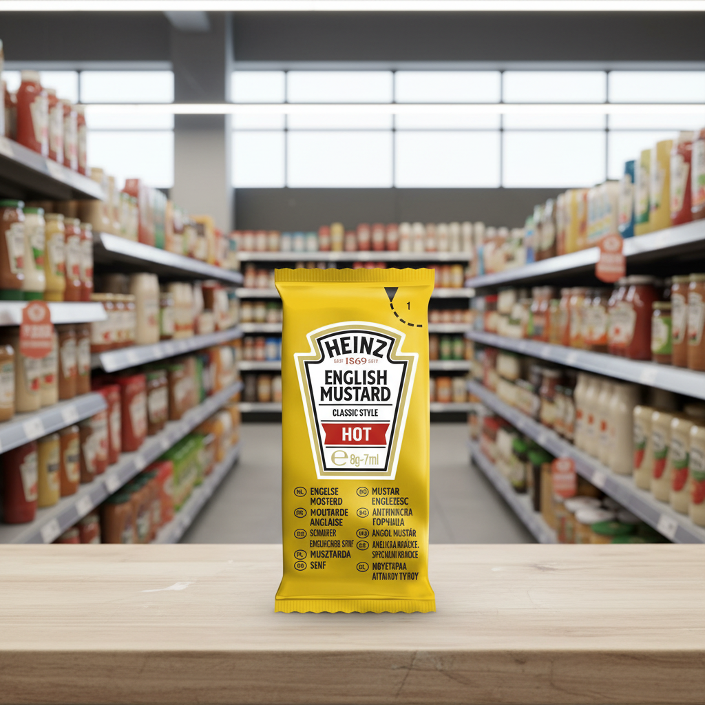 250 x Heinz English Mustard Hot 7Ml