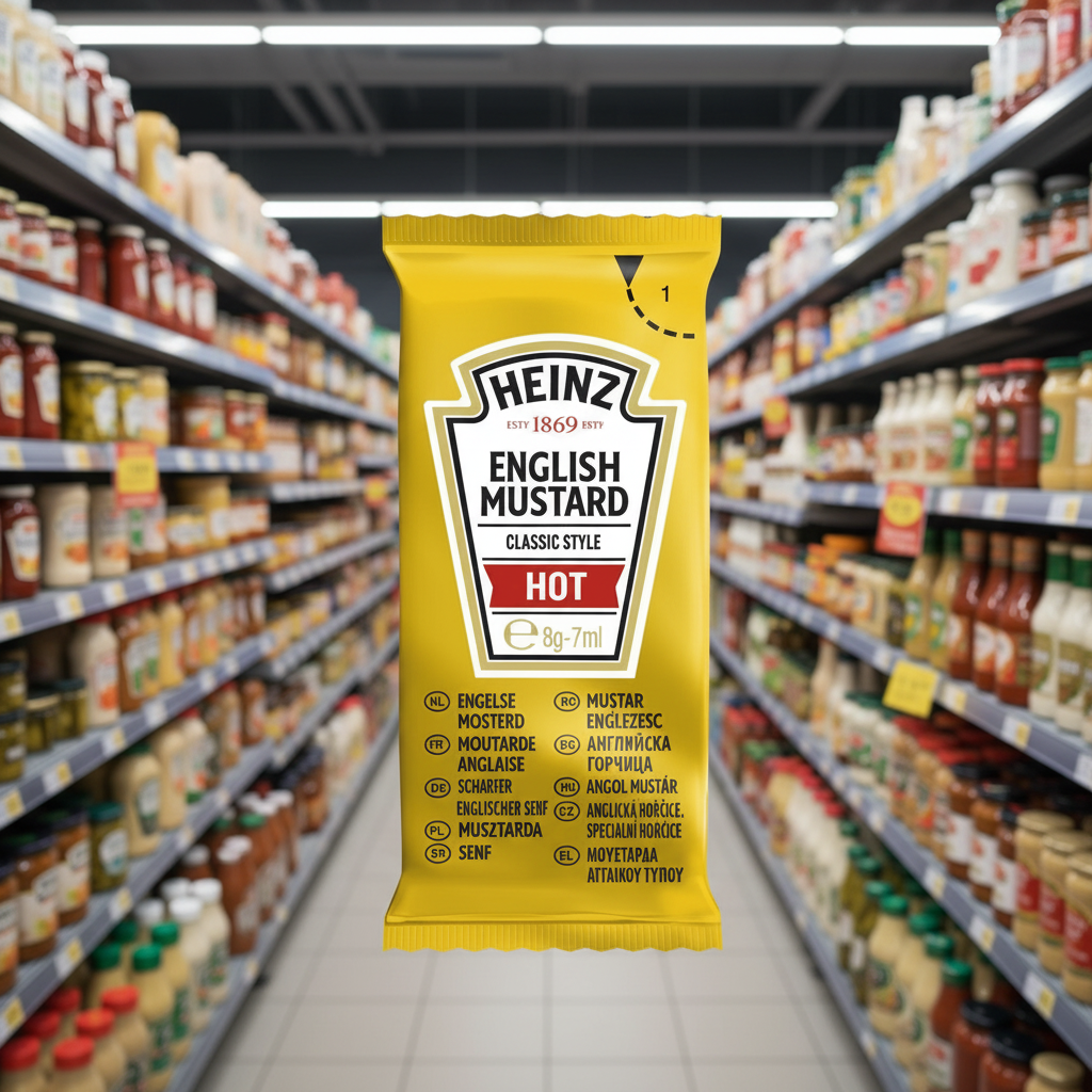 250 x Heinz English Mustard Hot 7Ml