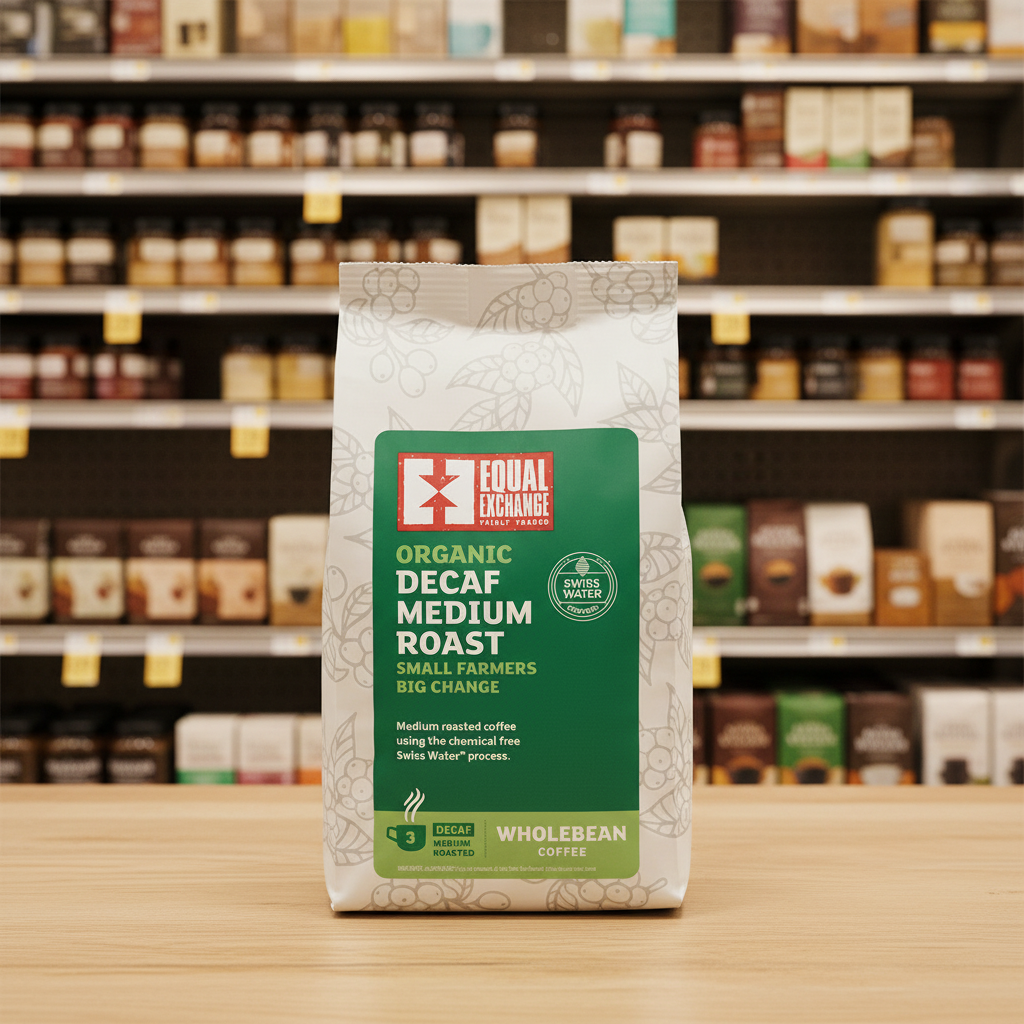 Equal Exchange Org Medium Roast Decaf Coffee Beans - 200g