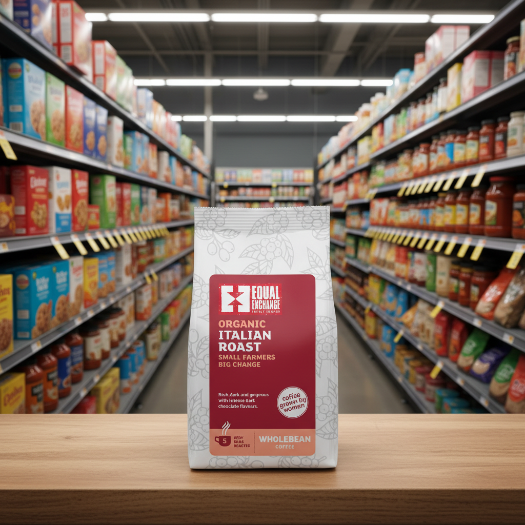 Equal Exchange Org Italian Roast Coffee Beans - 200g
