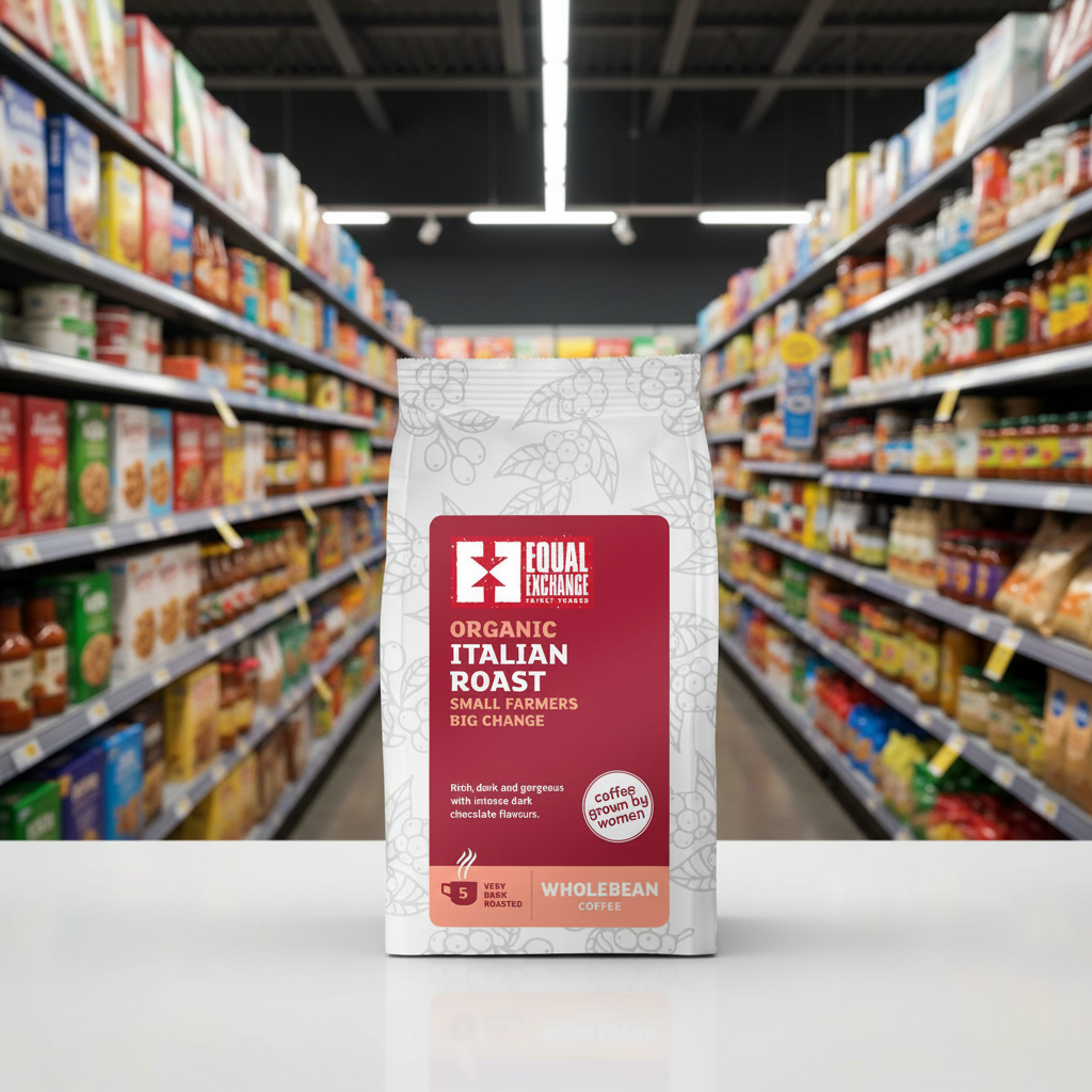 Equal Exchange Org Italian Roast Coffee Beans - 200g
