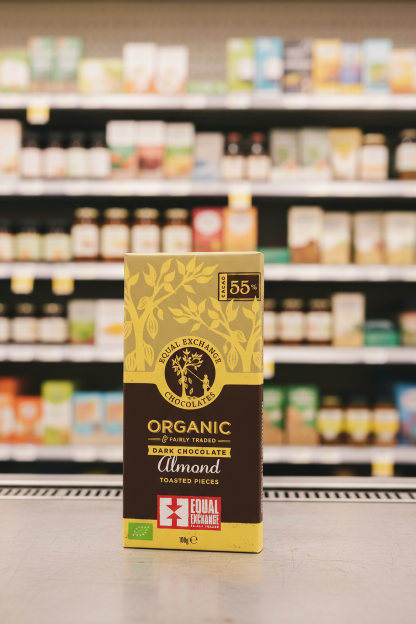 Equal Exchange Organic Dark Choc Almonds 55% - 100g
