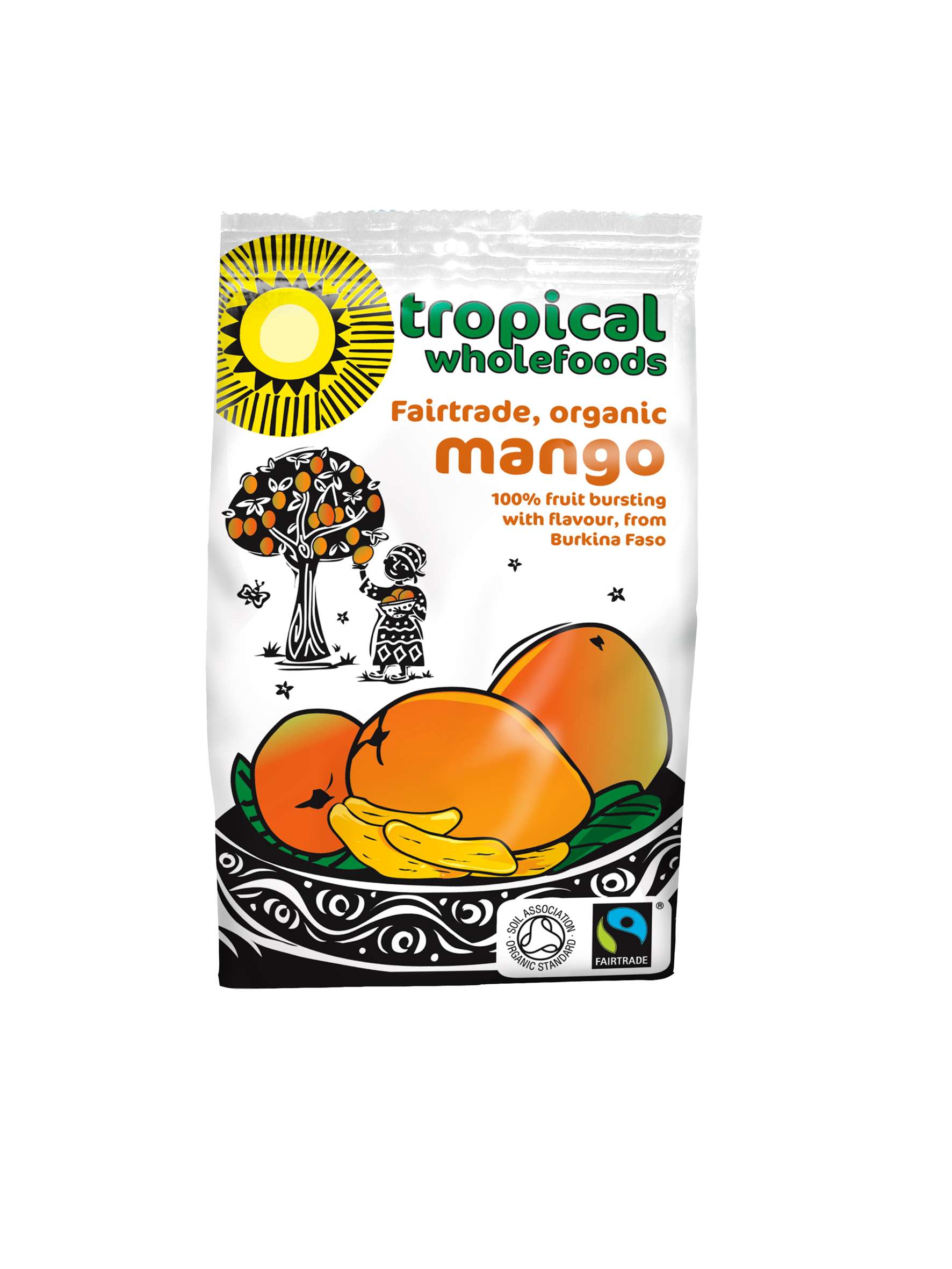 14 x Tropical Wholefoods Fairtrade Organic Mango  - 100g