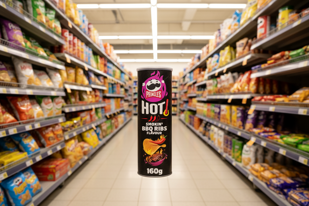 19 x Pringles Hot Smokin Bbq Ribs Flavour 160G