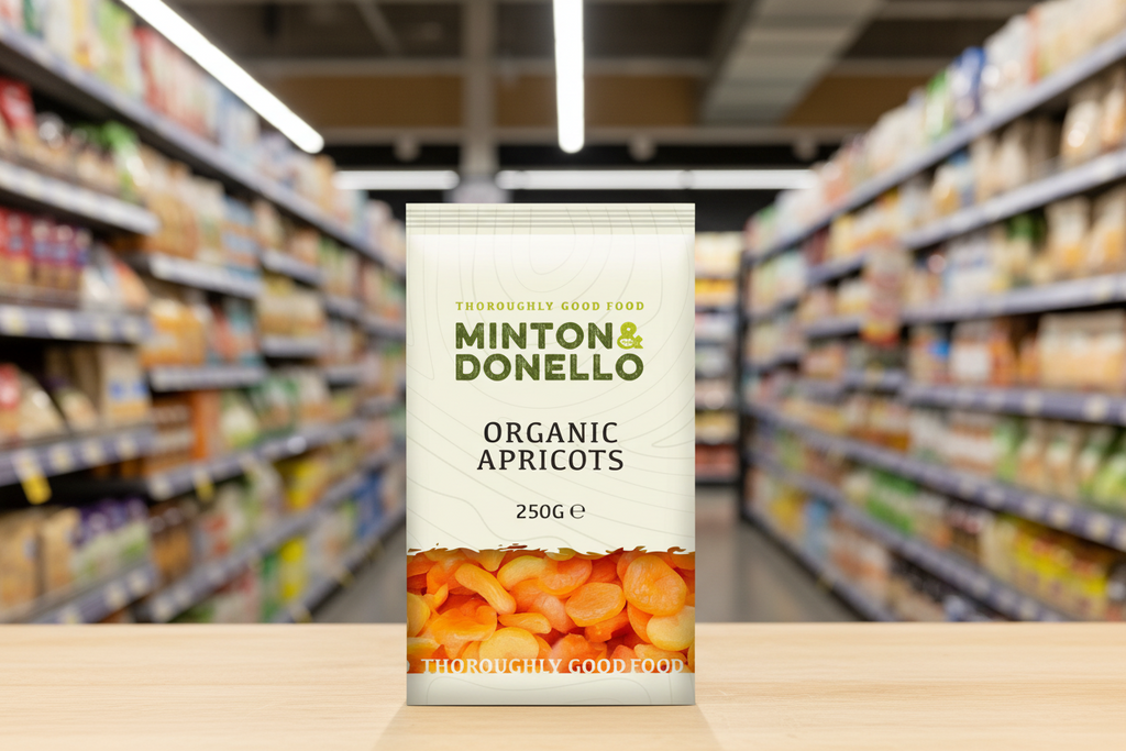 6 x Minton & Donello Organic Apricots - 250g