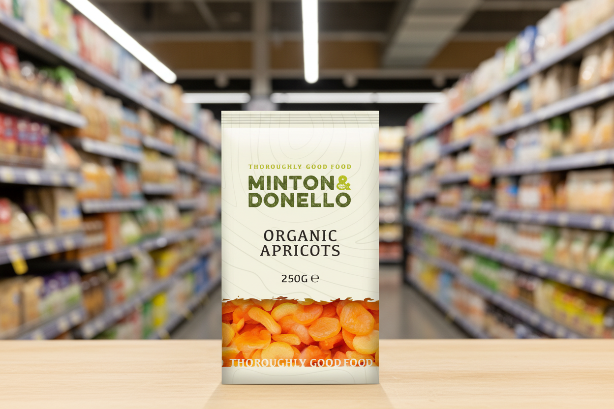 6 x Minton & Donello Organic Apricots - 250g