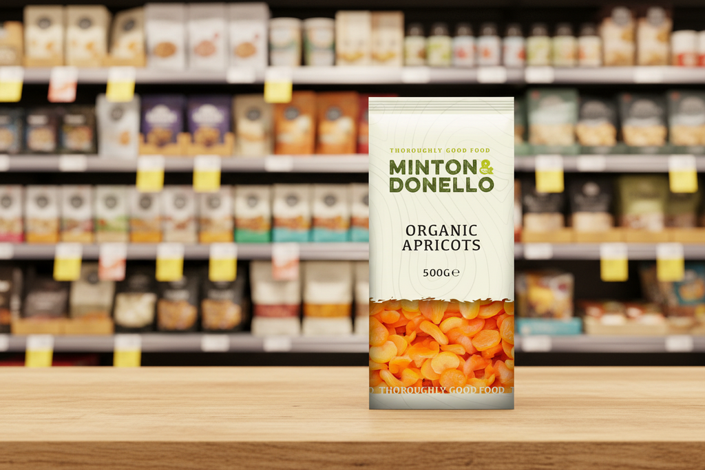 6 x Minton & Donello Organic Apricots - 500g