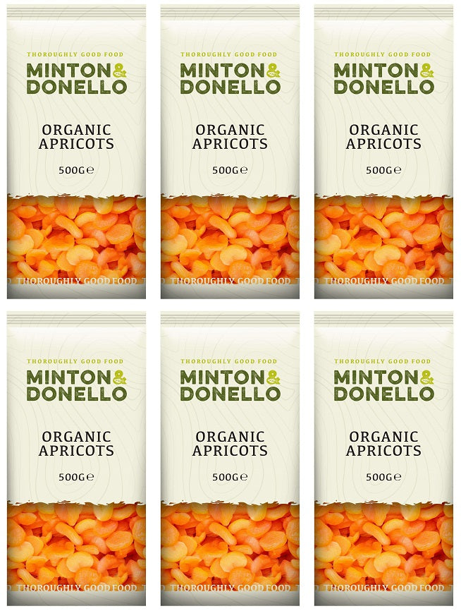 6 x Minton & Donello Organic Apricots - 500g