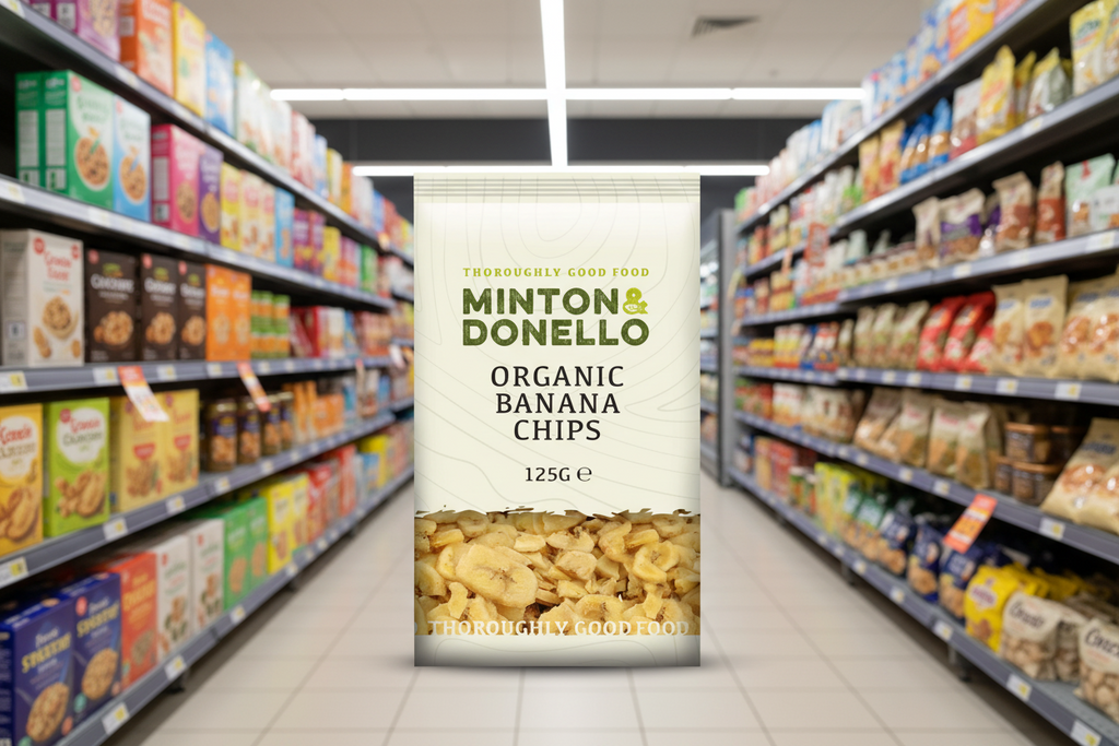 6 x Minton & Donello Organic Banana Chips - 125g