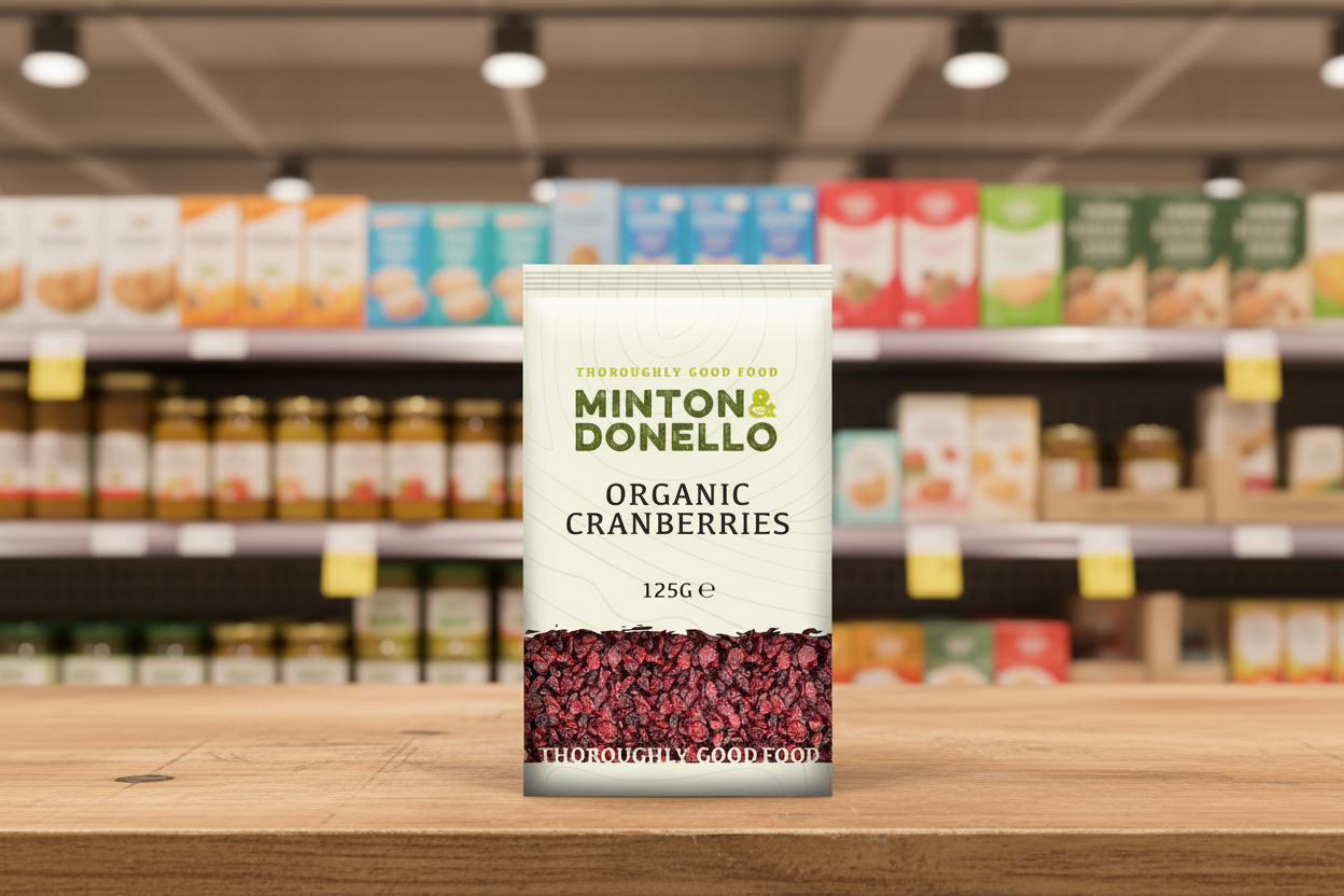 6 x Minton & Donello Organic Cranberries - 125g