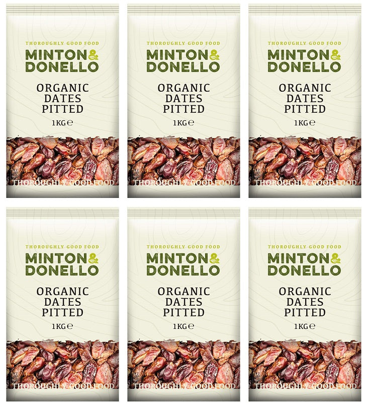 6 x Minton & Donello Organic Pitted Dates - 1000g