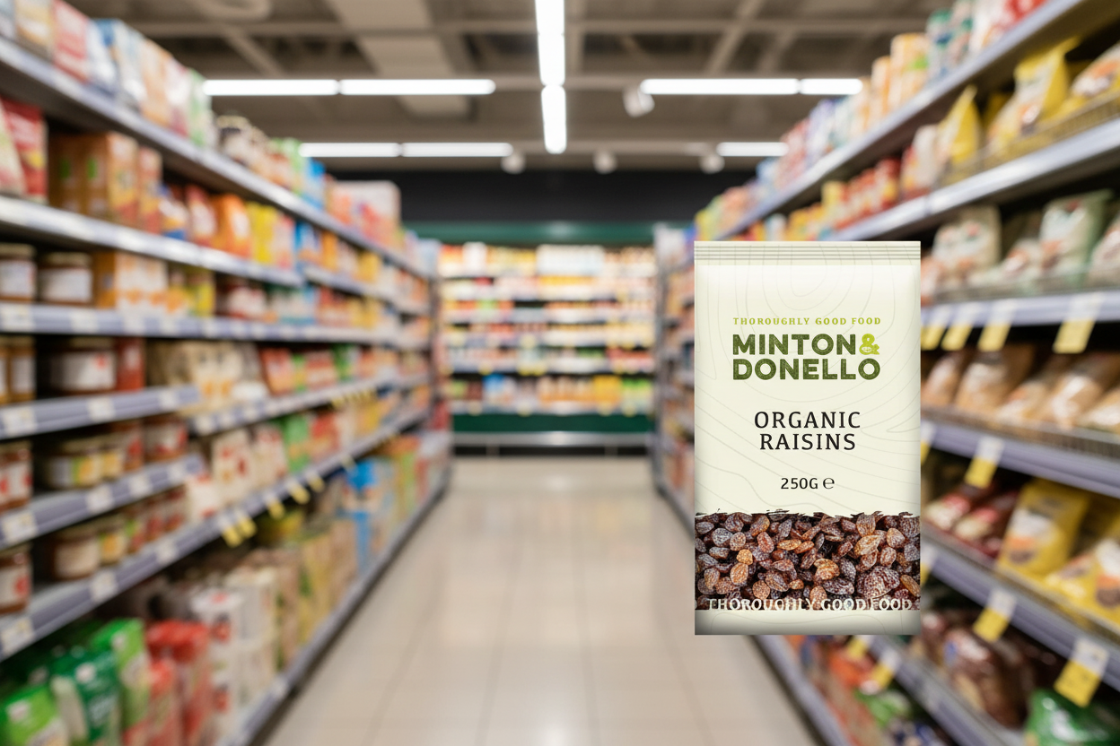 6 x Minton & Donello Organic Raisins - 250g