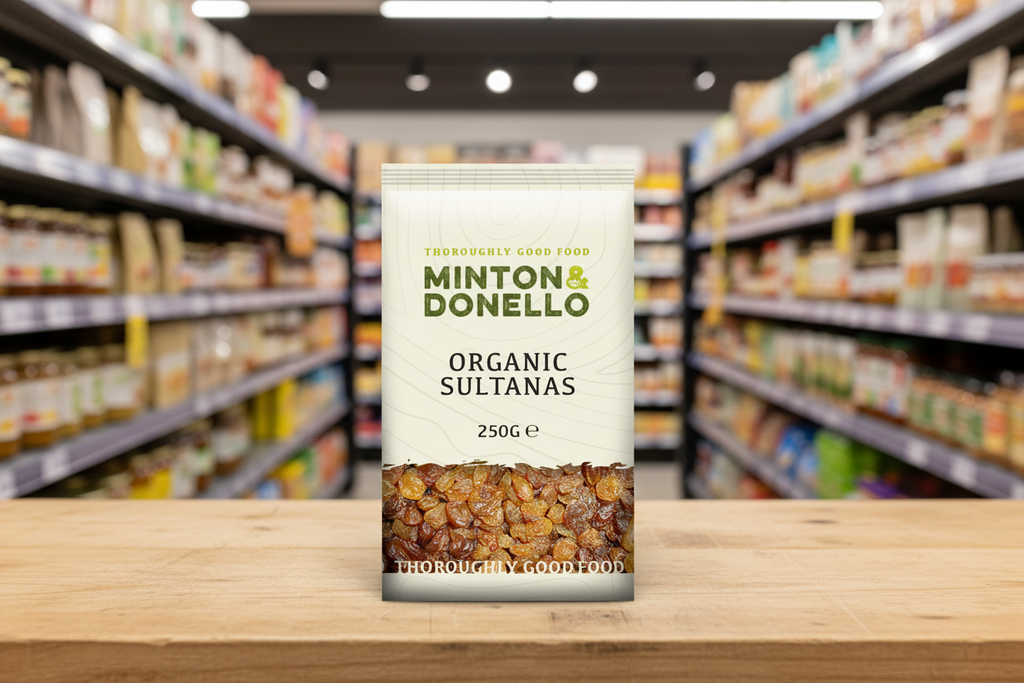 6 x Minton & Donello Organic Sultanas - 250g