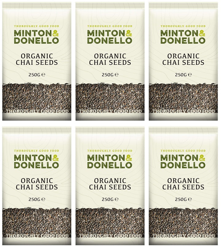 6 x Minton & Donello Org Chia Seeds - 250g