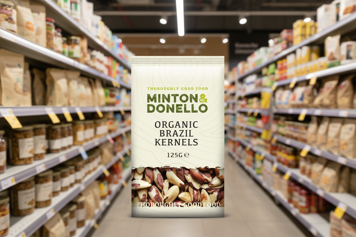 6 x Minton & Donello Organic Brazil Kernels - 125g