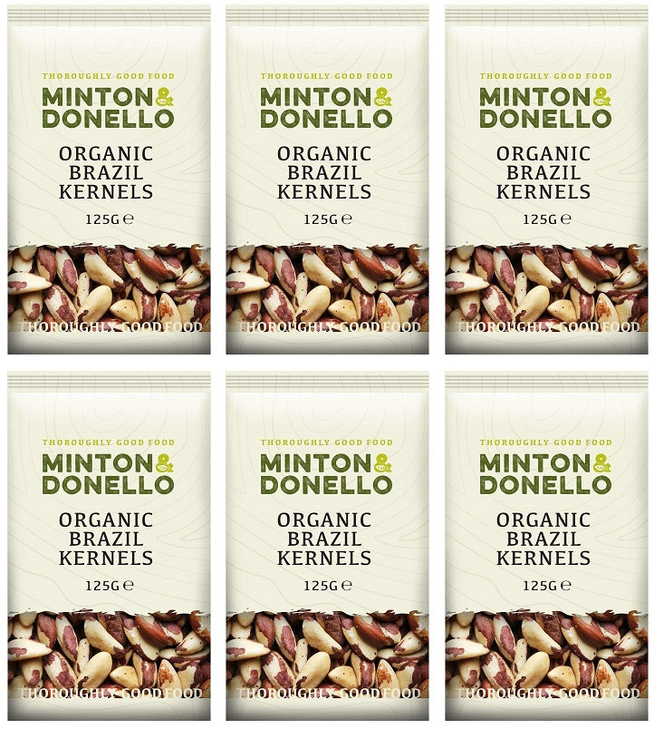 6 x Minton & Donello Organic Brazil Kernels - 125g