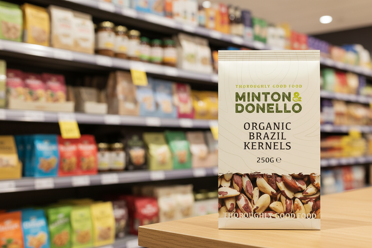 6 x Minton & Donello Organic Brazil Kernels - 250g