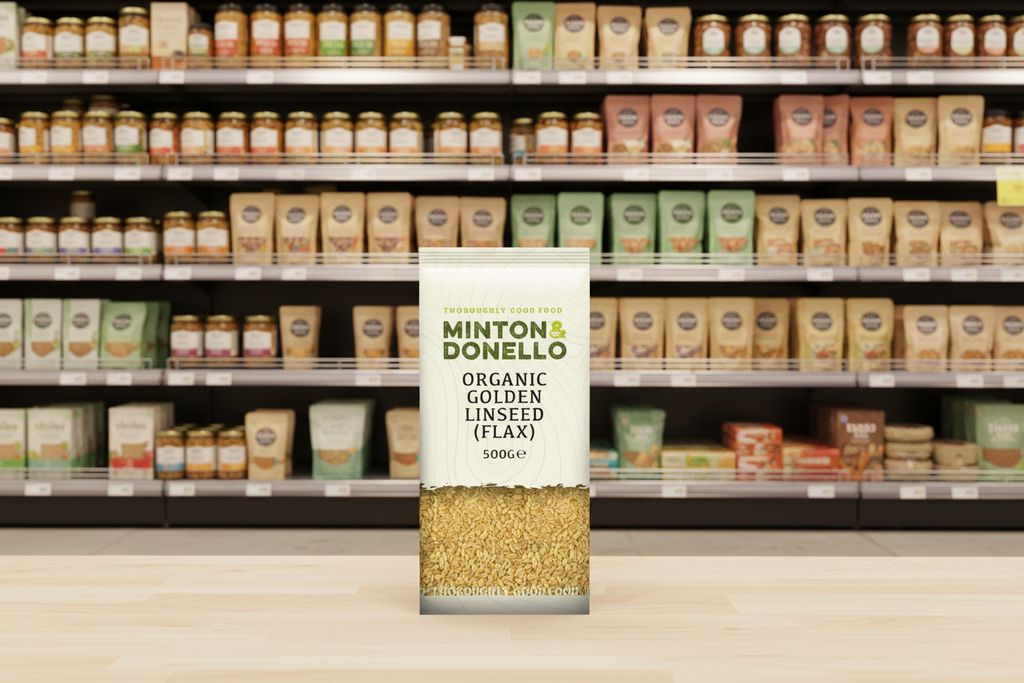 6 x Minton & Donello Organic Golden Linseed Flax - 500g