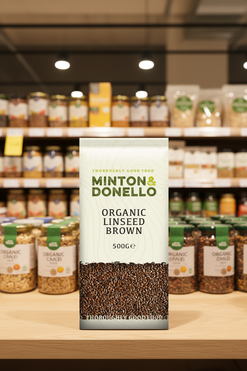 6 x Minton & Donello Organic Linseed Brown - 500g
