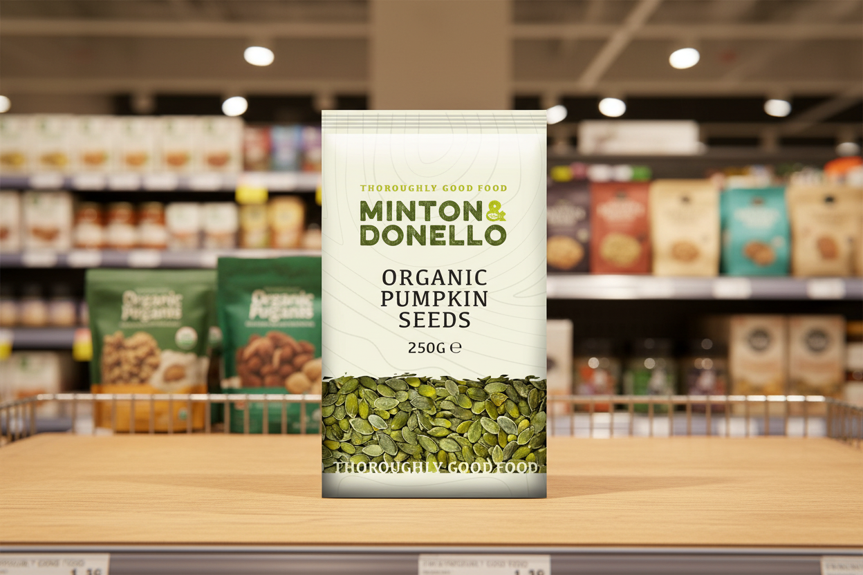 6 x Minton & Donello Organic Pumpkin Seeds - 250g