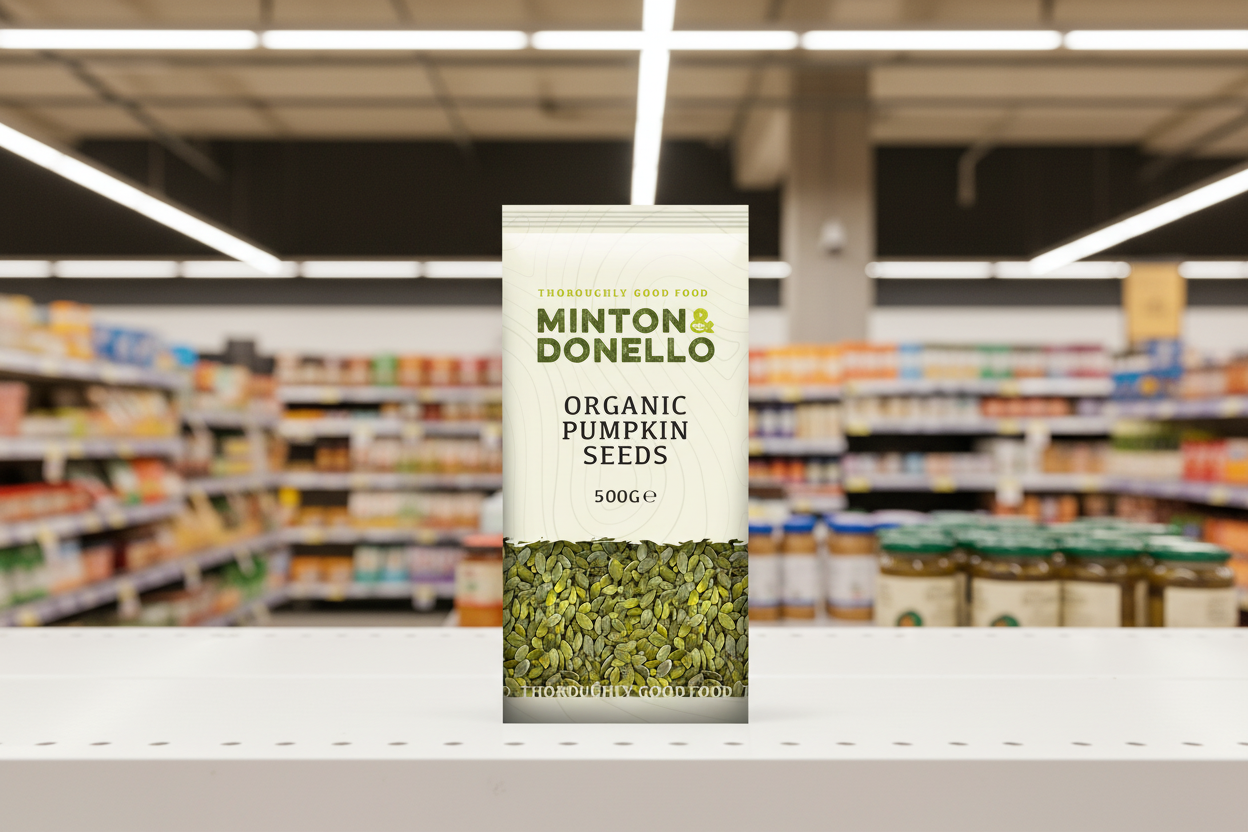 6 x Minton & Donello Organic Pumpkin Seeds - 500g