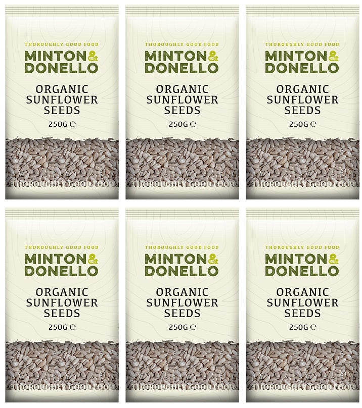 6 x Minton & Donello Organic Sunflower Seeds - 250g