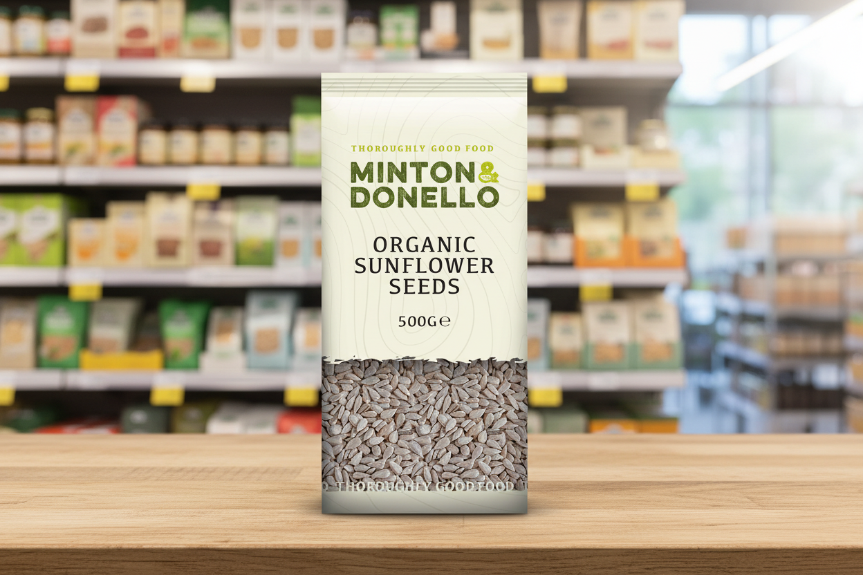 6 x Minton & Donello Organic Sunflower Seeds - 500g