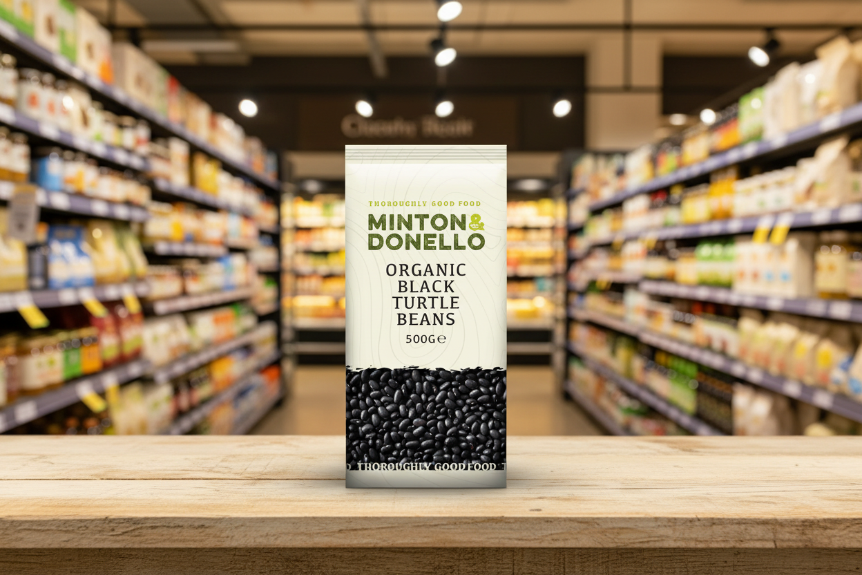6 x Minton & Donello Organic Black Turtle Beans - 500g
