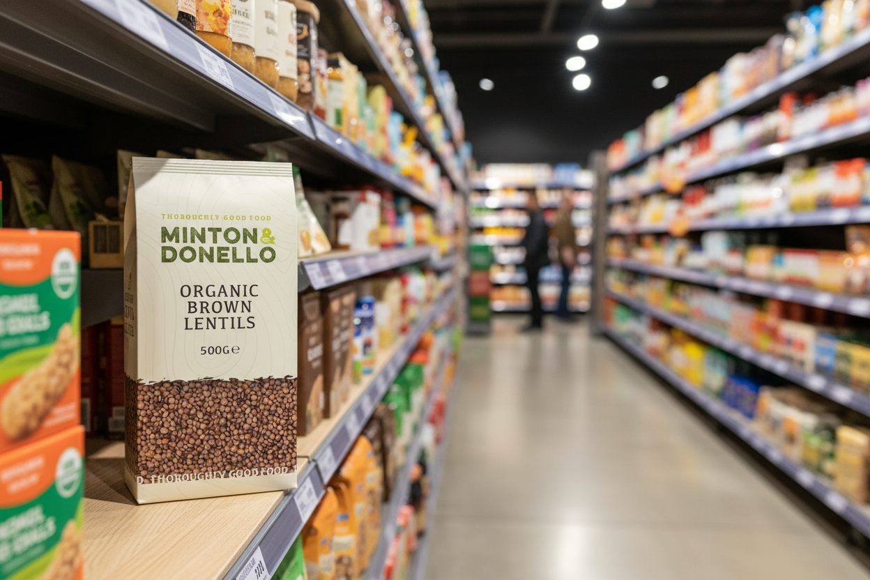 6 x Minton & Donello Organic Brown Lentils - 500g