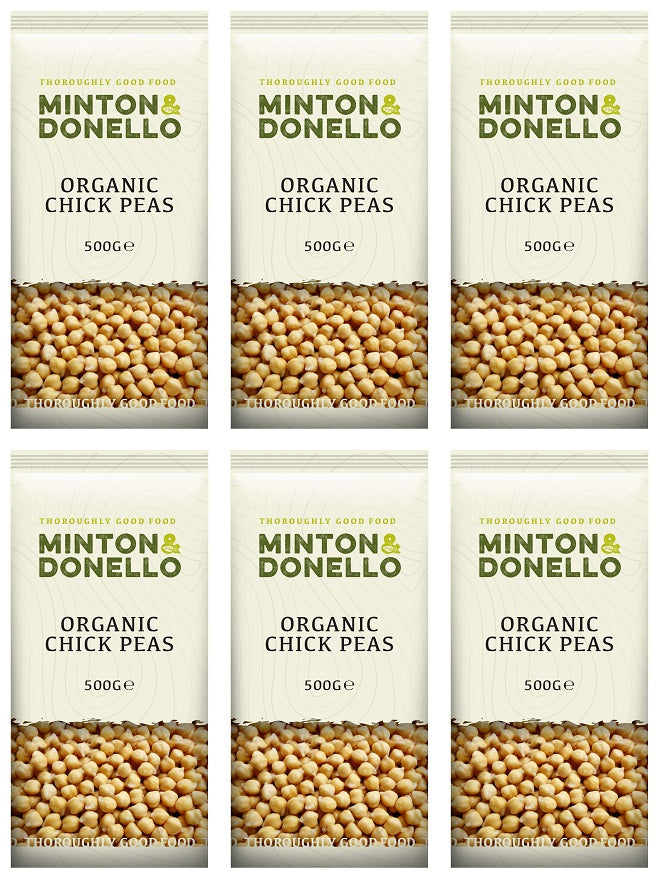 6 x Minton & Donello Organic Chickpeas - 500g