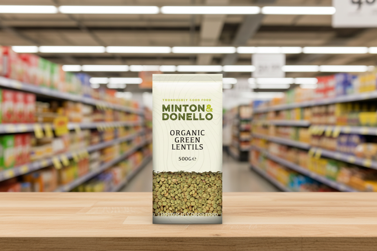6 x Minton & Donello Organic Green Lentils - 500g