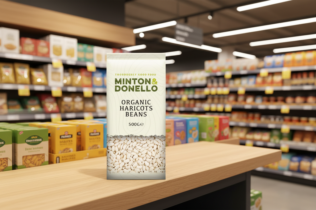 6 x Minton & Donello Organic Haricots Beans - 500g