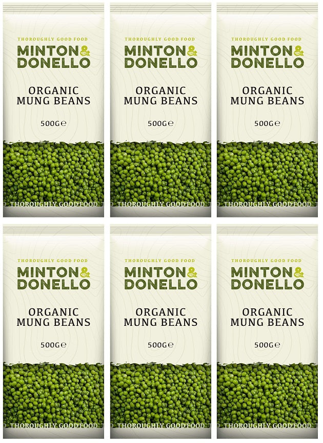 6 x Minton & Donello Organic Mung Beans - 500g