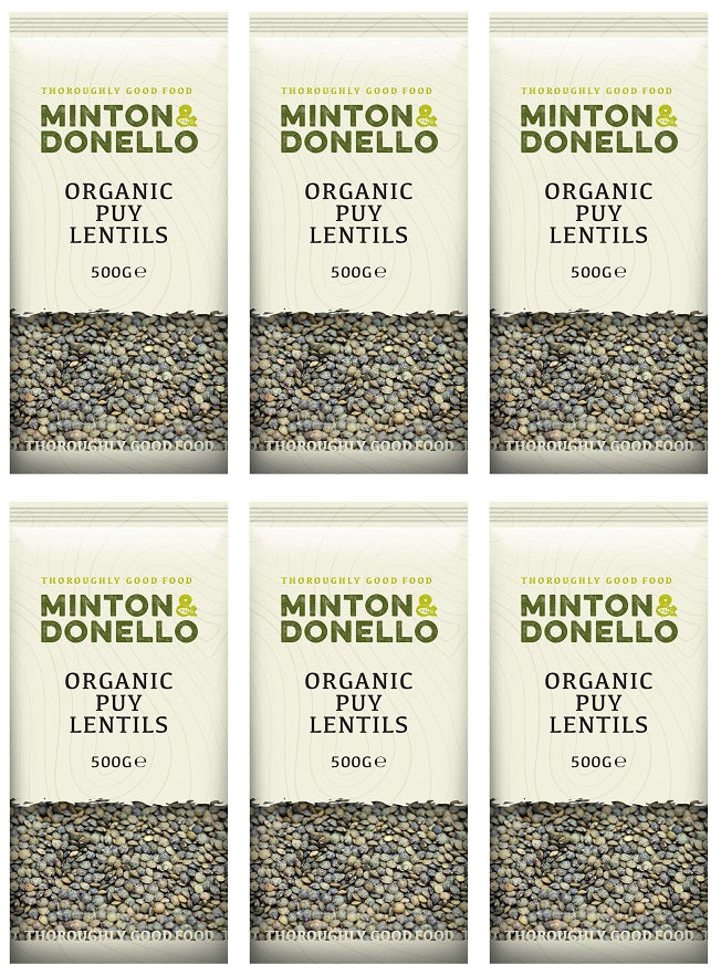 6 x Minton & Donello Organic Puy Lentils - 500g